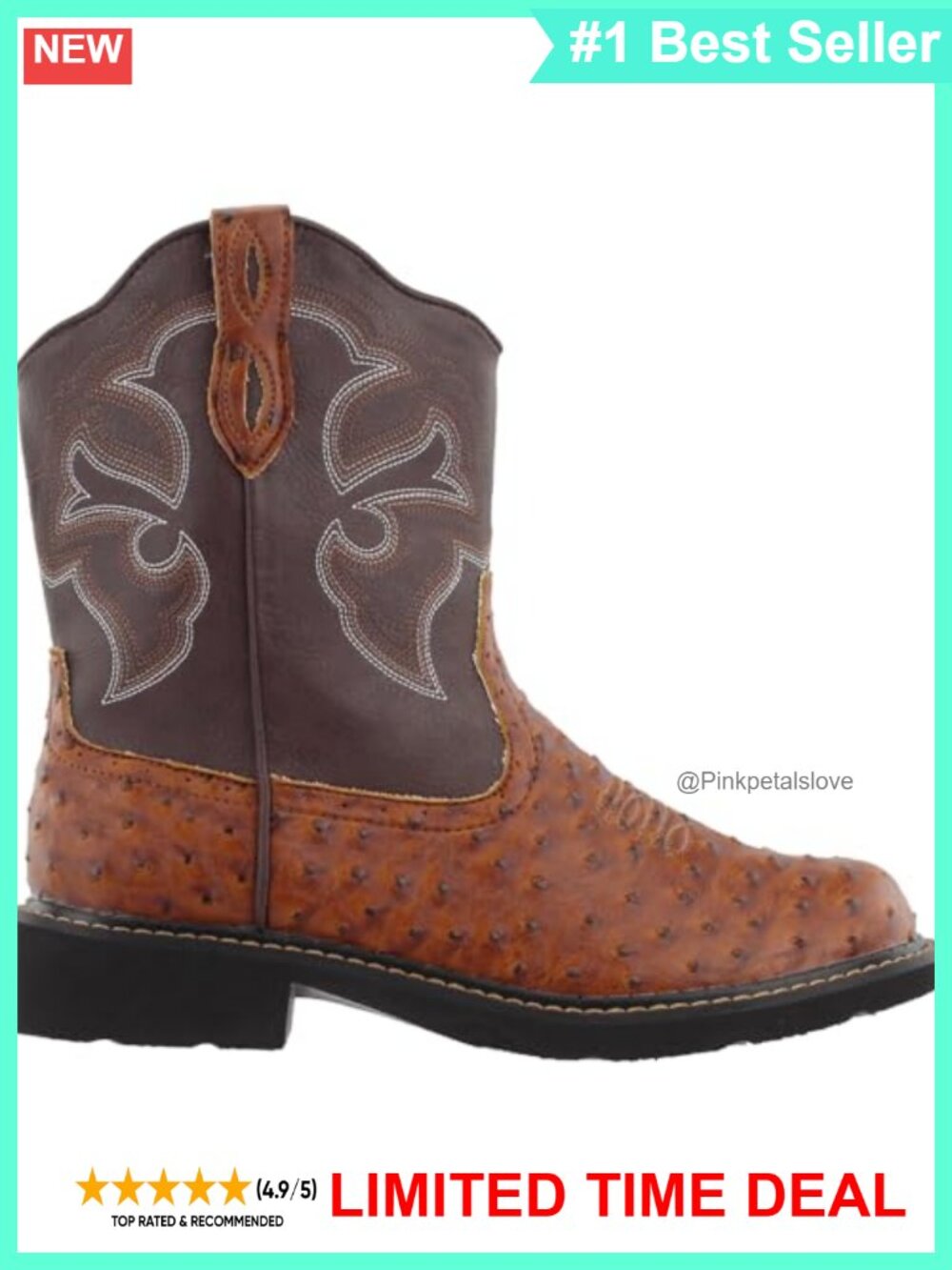 Faux Leather Ankle Boots with Embroidery and Pull Tabs